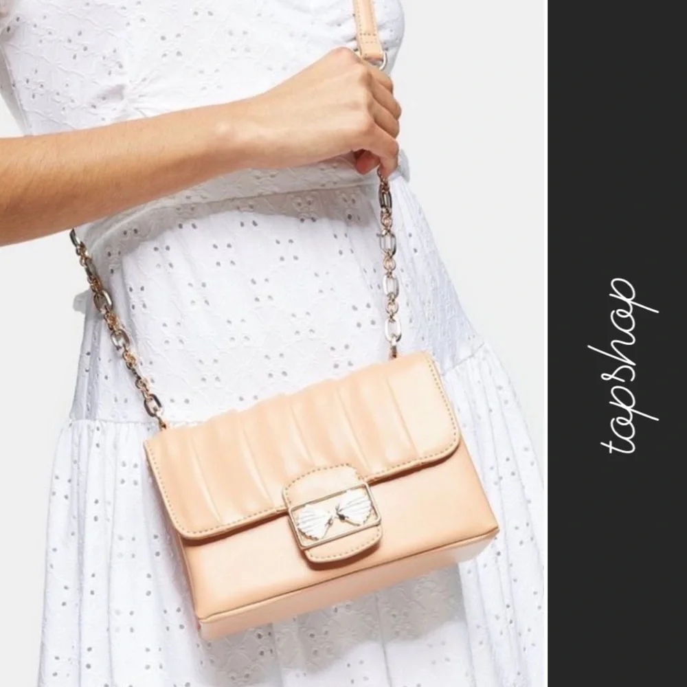 Topshop Shelly Crossbody Bag Peachy Nude Boho NWT - Picture 1 of 10